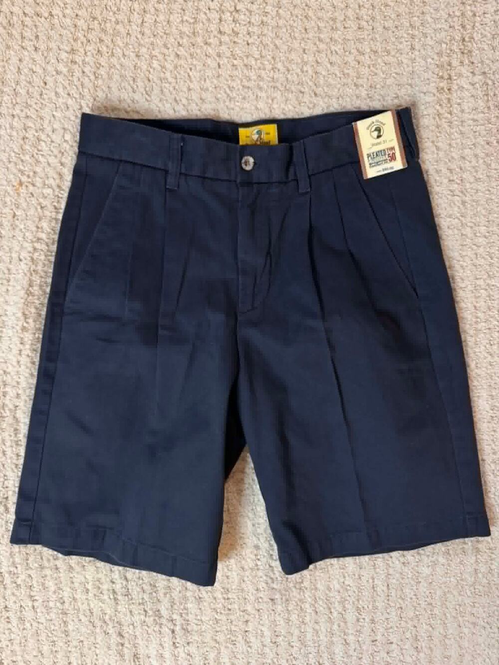 Duck Head Khaki Shorts Mens 31 Navy Pleated Comfort Fit NWT Classic - Brand New